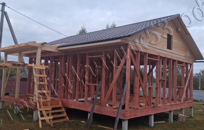 4 Каркасный дом Д-139, 8х7м, 62 М², Московская область, Сергиево  Посадский район, ДНТ Удачное (23)